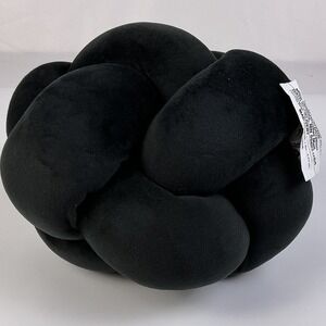 Target Knot‎ Ball Throw Pillow Black Plush Decorative Accent 10" NWT
